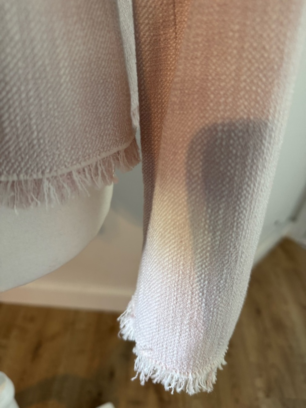 Rebecca Taylor Blush Pink Frayed Trim Zip Jacket - Picture 7 of 14